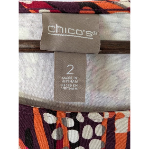 Chico's Button Detail Top Desert Jungle Print Long Sleeve Blouse Large Size 2 - Picture 8 of 10